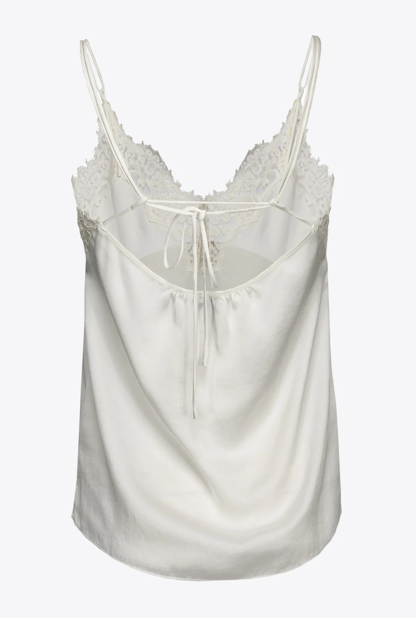 Topwear|PINKO Top En Satin Et Dentelle Blanc Nimbus