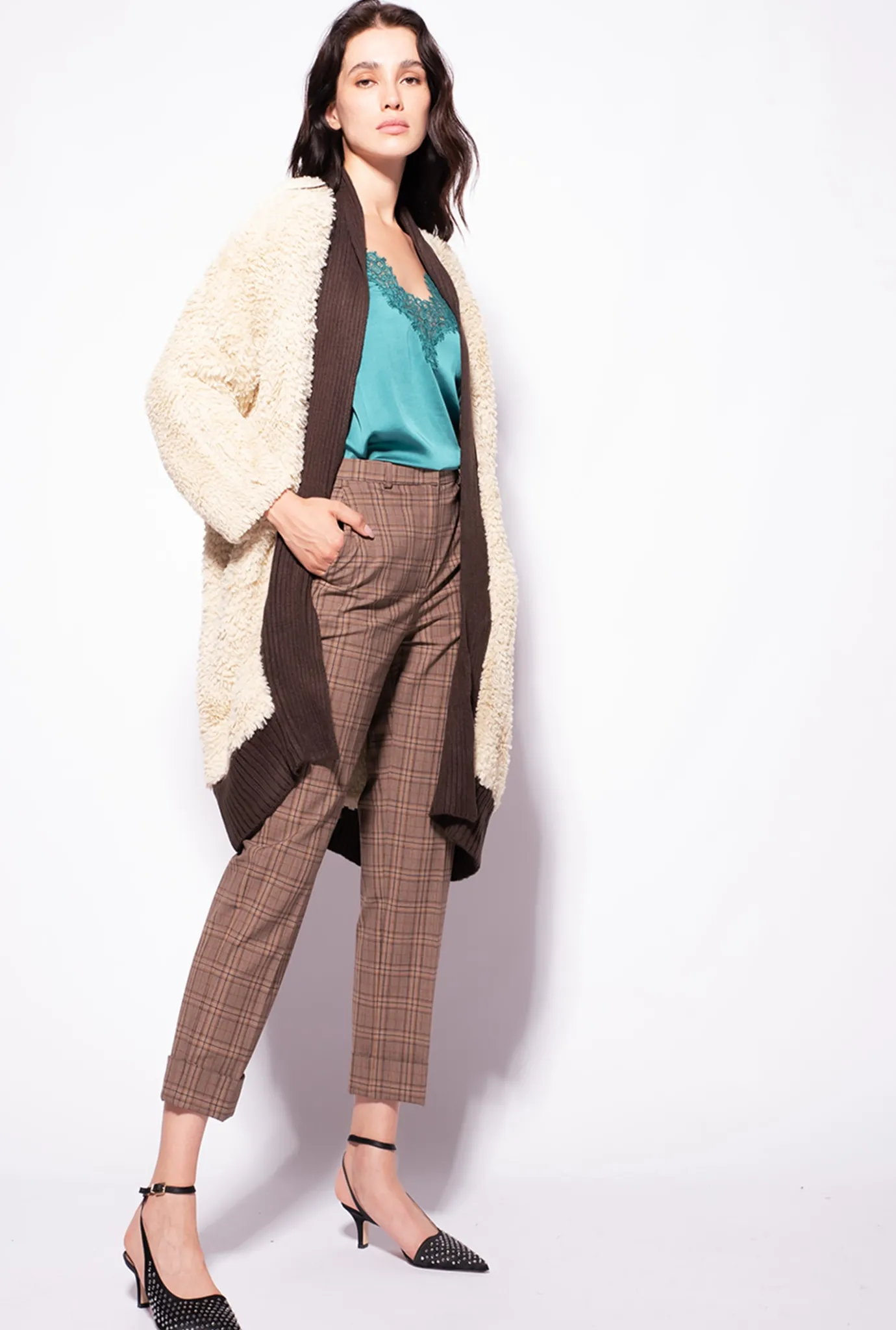 Topwear|PINKO Top En Satin Et Dentelle Vert Parachute