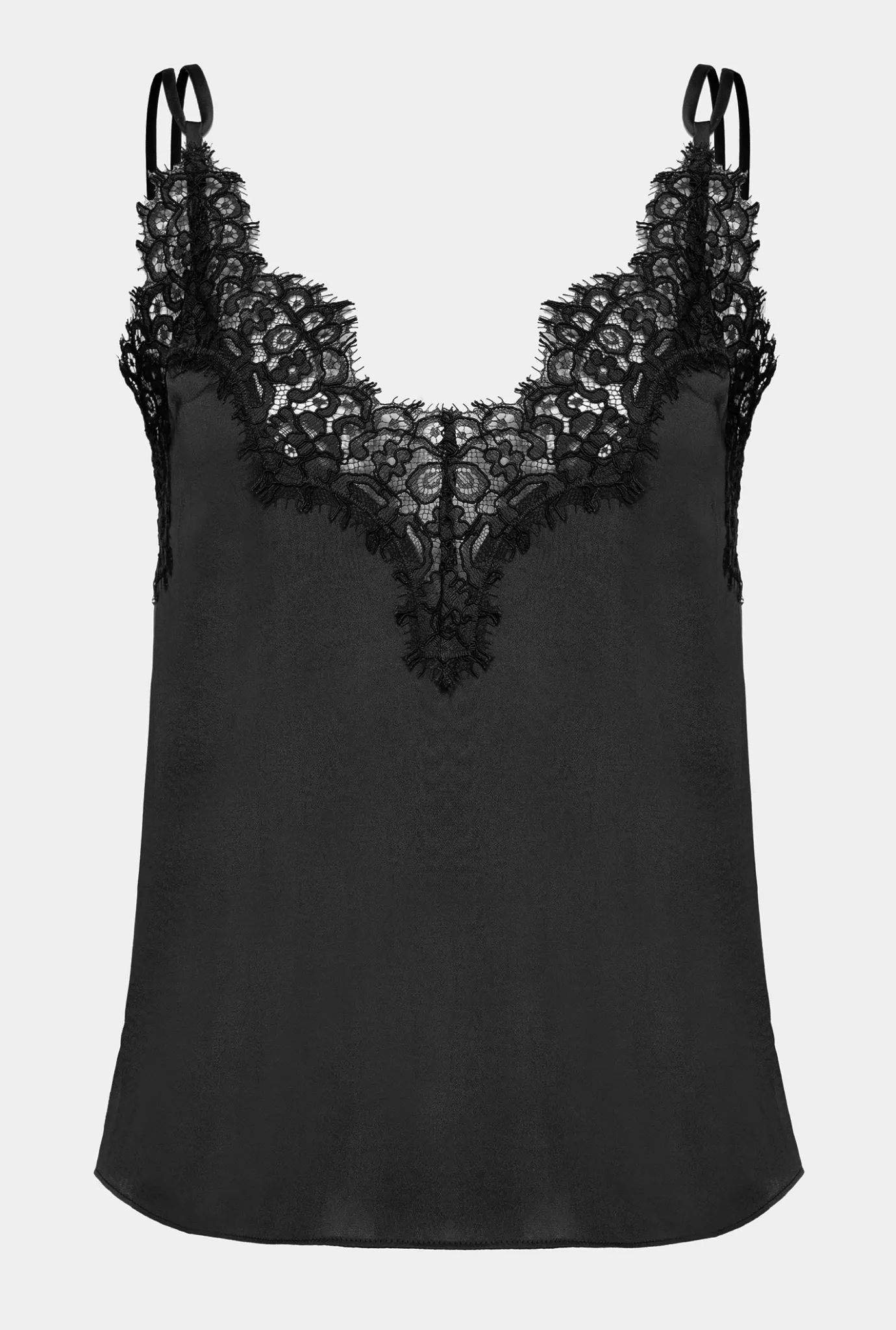 Topwear|PINKO Top En Satin Et Dentelle Noir Limousine
