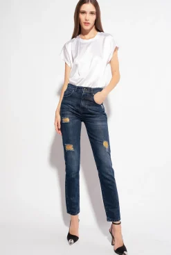 Chemises Et Blouses|PINKO Top En Satin Stretch Blanc Brill.