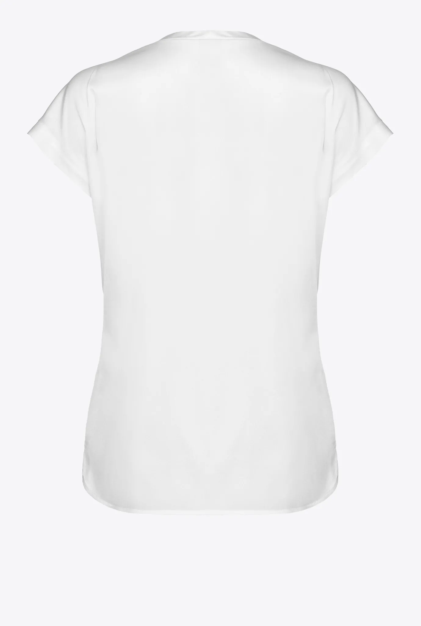 Chemises Et Blouses|PINKO Top En Satin Stretch Blanc Brill.