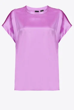 Chemises Et Blouses|PINKO Top En Satin Stretch Opera Mauve