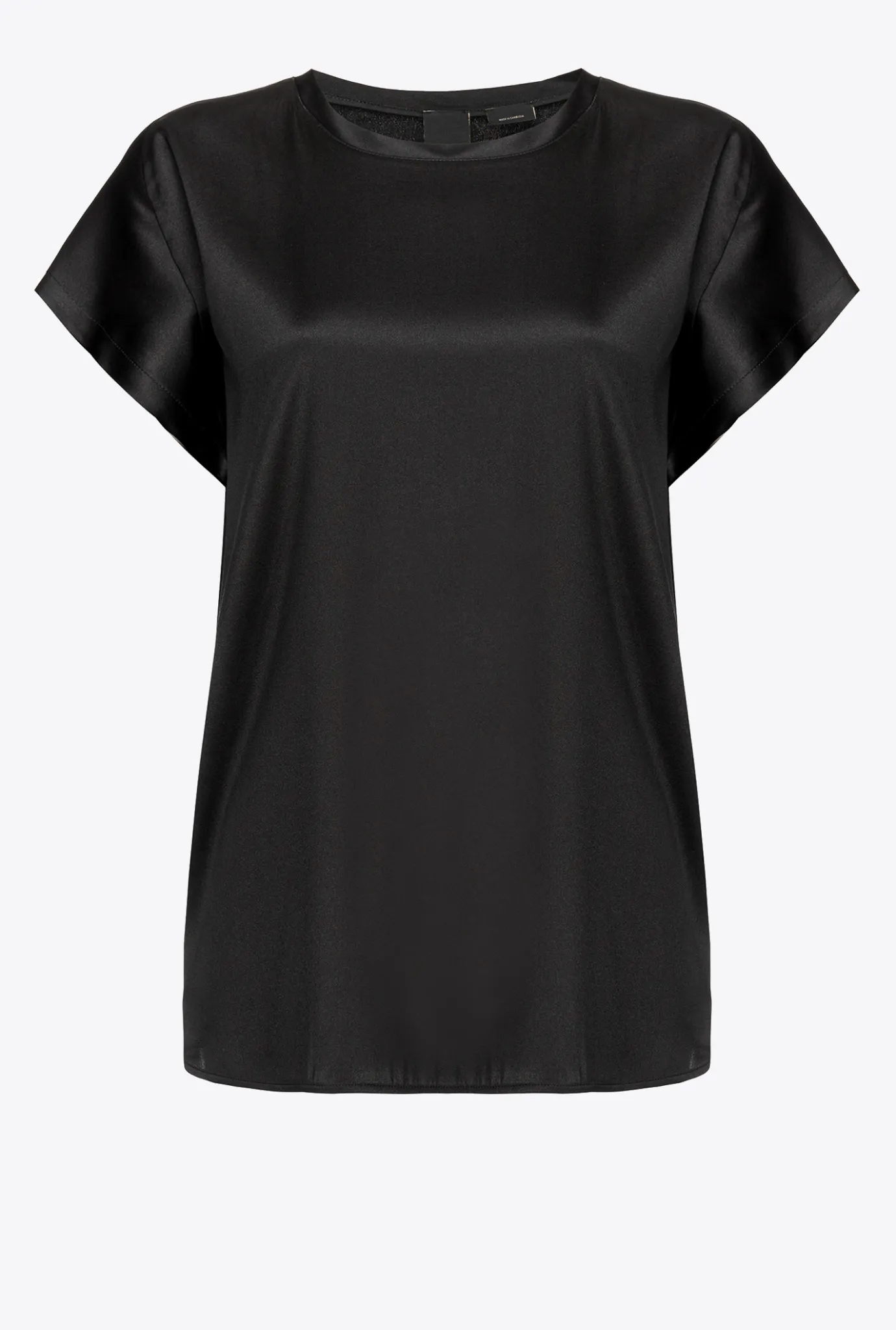 Chemises Et Blouses|PINKO Top En Satin Stretch Noir Limousine