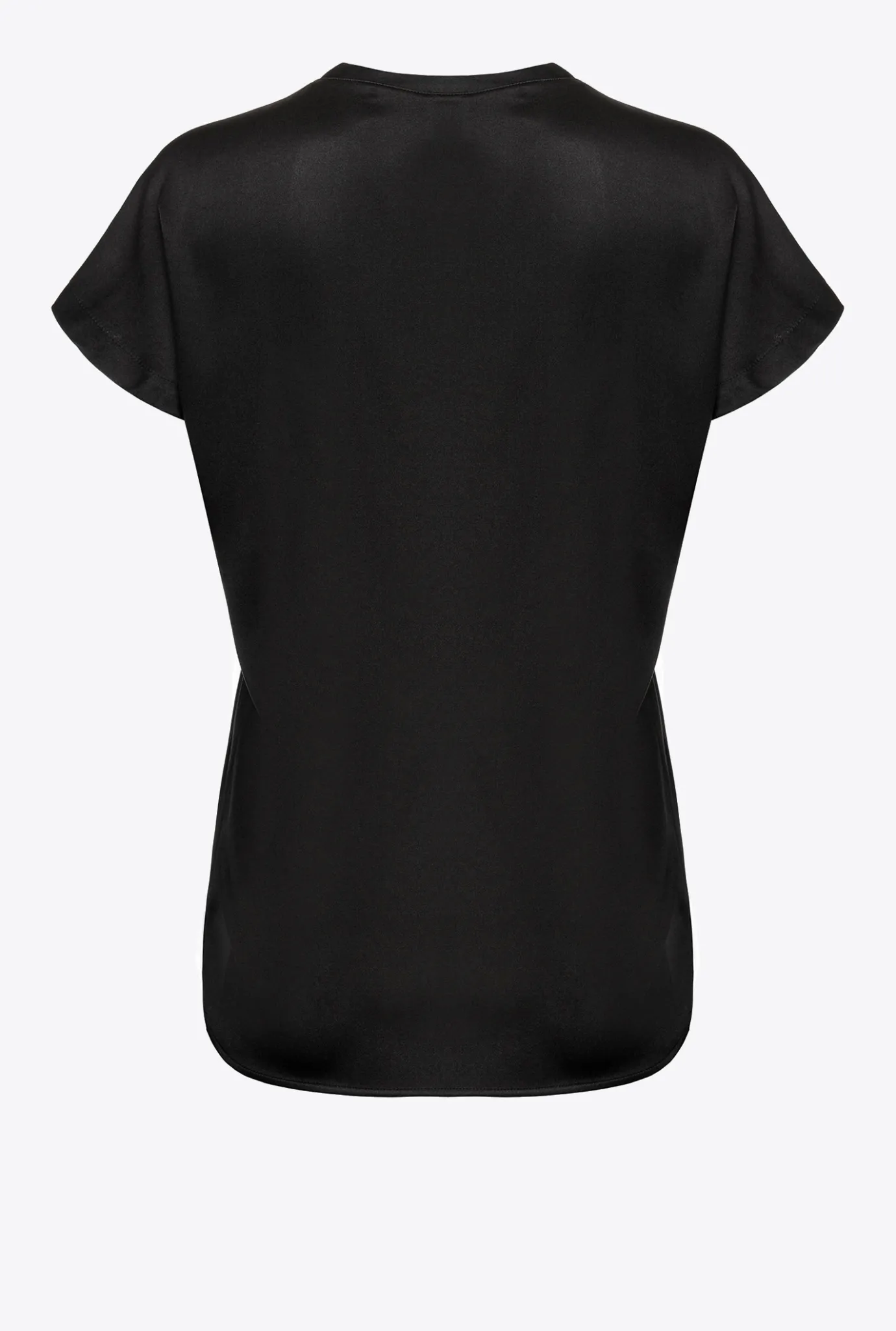 Chemises Et Blouses|PINKO Top En Satin Stretch Noir Limousine