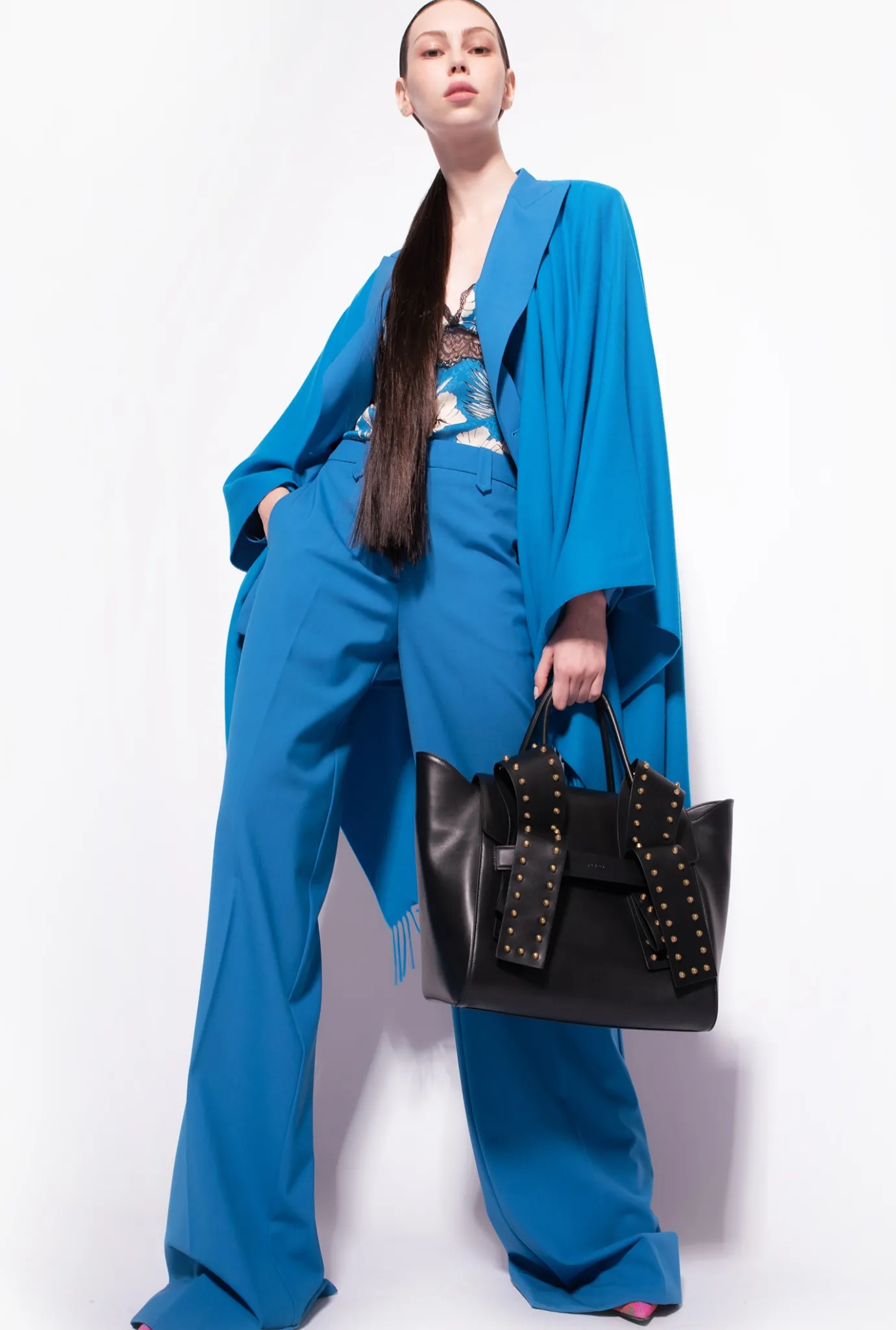 Tailleurs Et Ensembles|PINKO Top Fleur Graphique Turquoise/Beurre/Noir