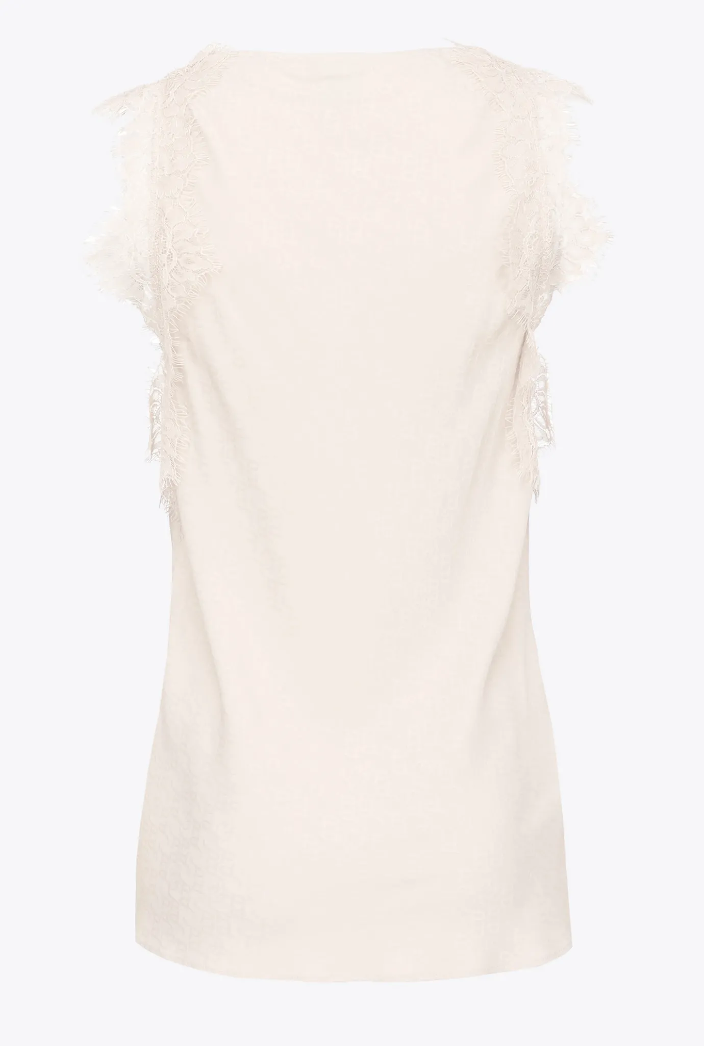 Topwear|PINKO Top Jacquard A Logo En Dentelle Rose Fume Blanc