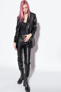 Topwear|PINKO Top Jacquard A Logo En Dentelle Noir Limousine