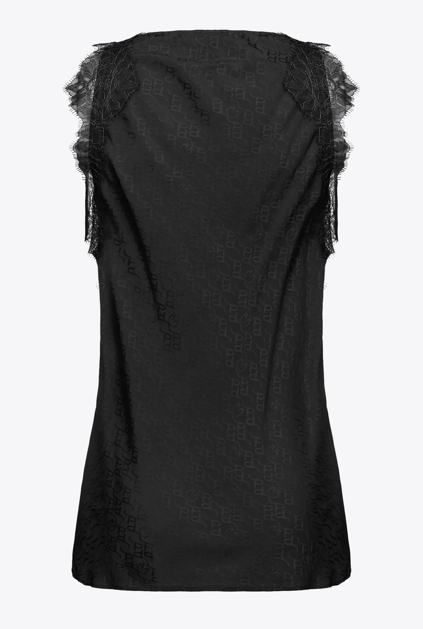Topwear|PINKO Top Jacquard A Logo En Dentelle Noir Limousine