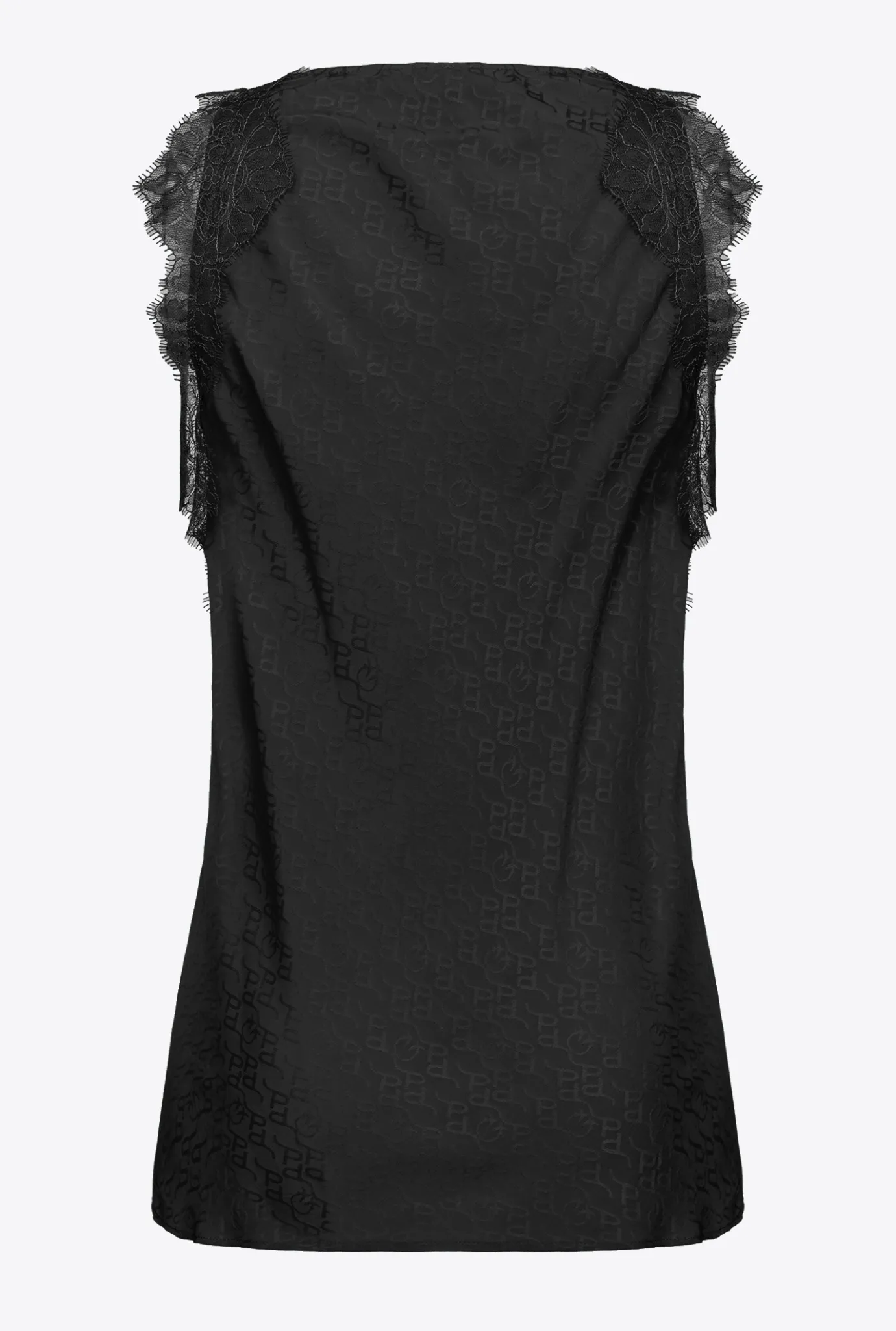 Topwear|PINKO Top Jacquard A Logo En Dentelle Noir Limousine