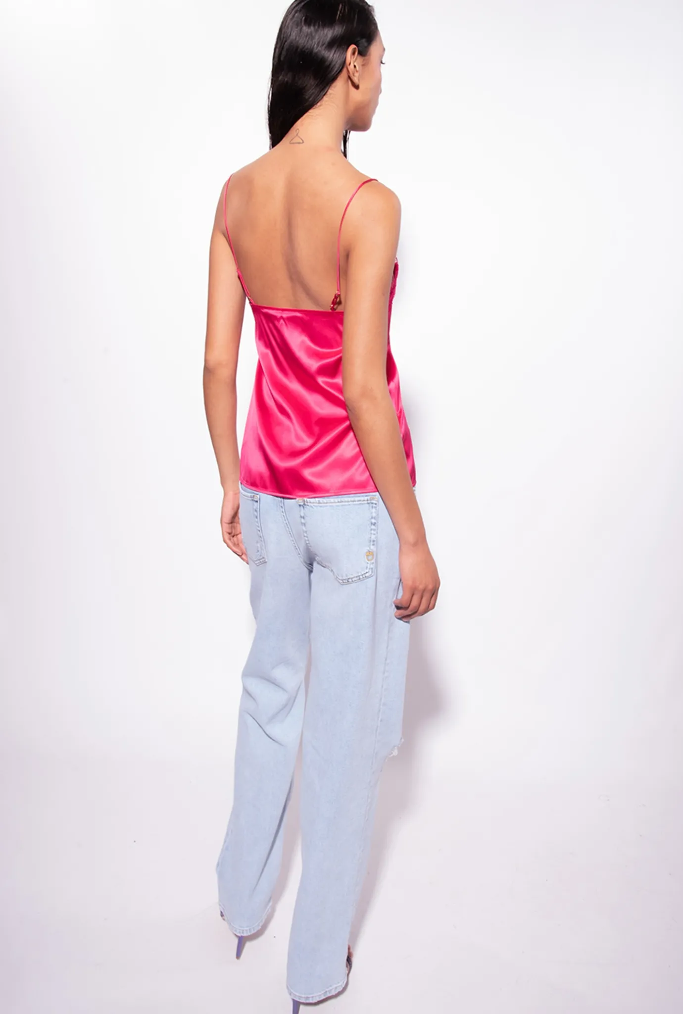Topwear|PINKO Top Lingerie A Dentelle Rose Rouge