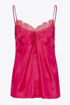 Topwear|PINKO Top Lingerie A Dentelle Rose Rouge