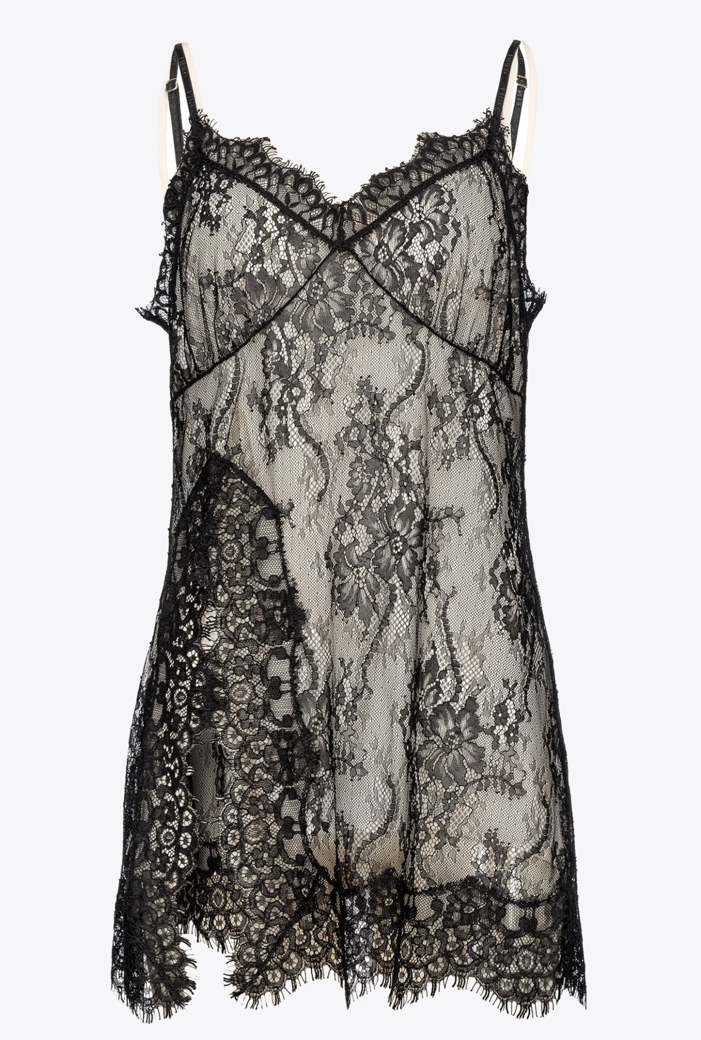 Topwear|PINKO Top Lingerie En Dentelle Noir/Beurre