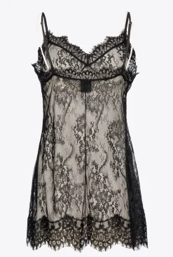 Topwear|PINKO Top Lingerie En Dentelle Noir/Beurre