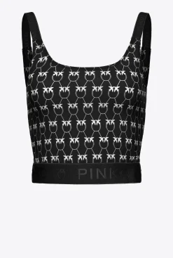 Tailleurs Et Ensembles|PINKO Top Monogram Noir/Creme