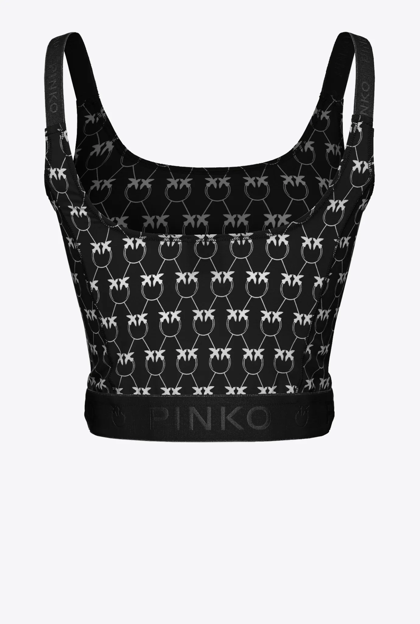 Tailleurs Et Ensembles|PINKO Top Monogram Noir/Creme