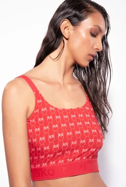 Tailleurs Et Ensembles|PINKO Top Monogram Rouge/Rose
