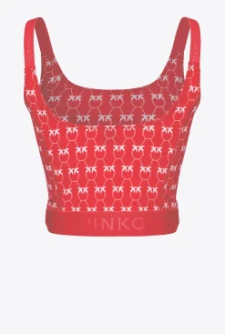Tailleurs Et Ensembles|PINKO Top Monogram Rouge/Rose