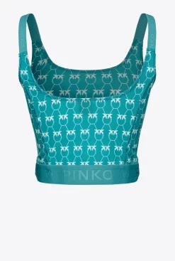 Topwear|PINKO Top Monogram Vert D’Eau/Vert