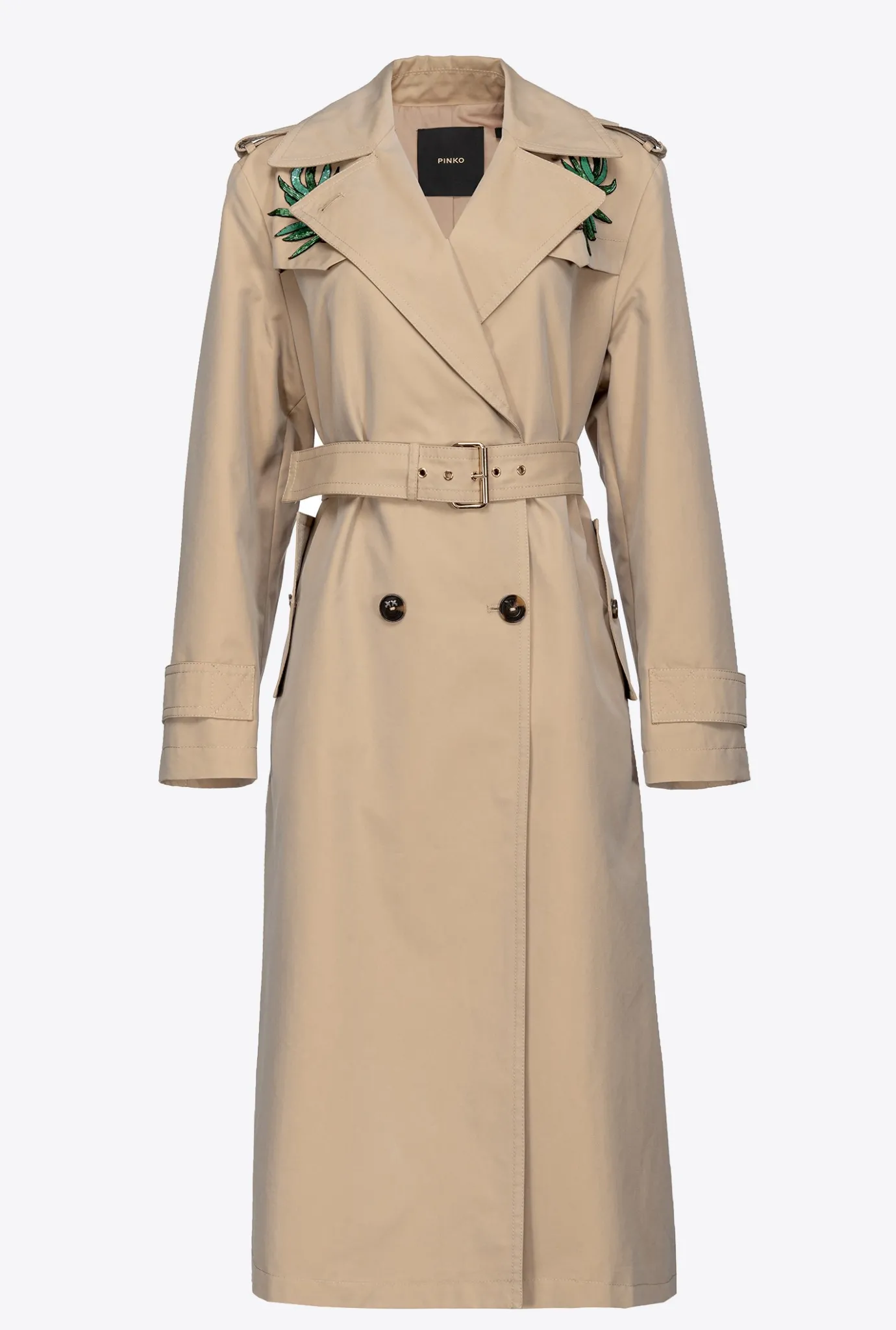Vêtements D'extérieur|PINKO Trench Brode Beige Safari