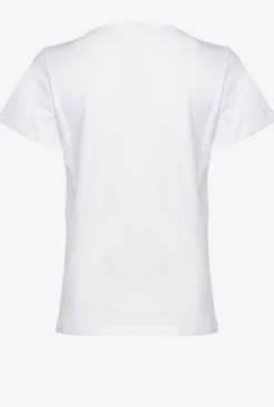 Topwear|PINKO T-Shirt A Broderie Cerises Blanc Brill.