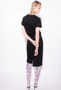 Topwear|PINKO T-Shirt A Broderie Coeur Noir Limousine