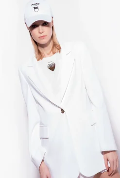 Topwear|PINKO T-Shirt A Broderie Coeur Blanc Soie