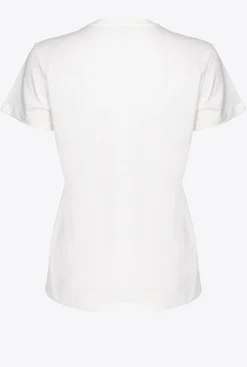 Topwear|PINKO T-Shirt A Broderie Coeur Blanc Soie