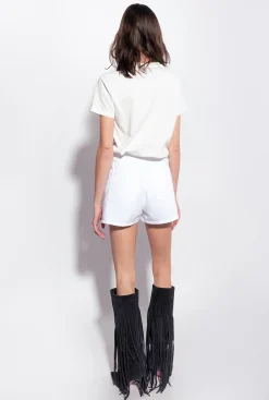 Topwear|PINKO T-Shirt A Logo Etoile Blanc Soie