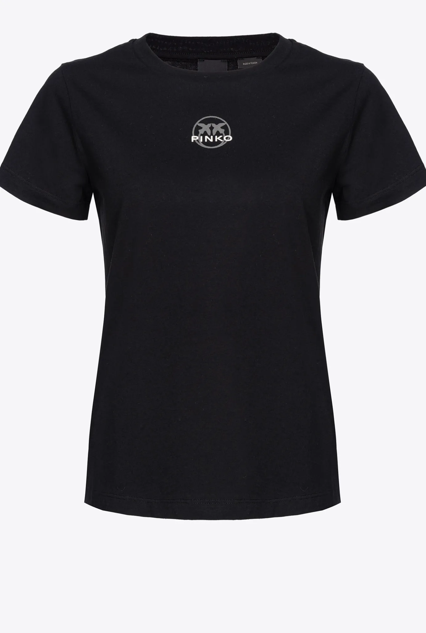 Topwear|PINKO T-Shirt A Logo Imprime Noir Limousine