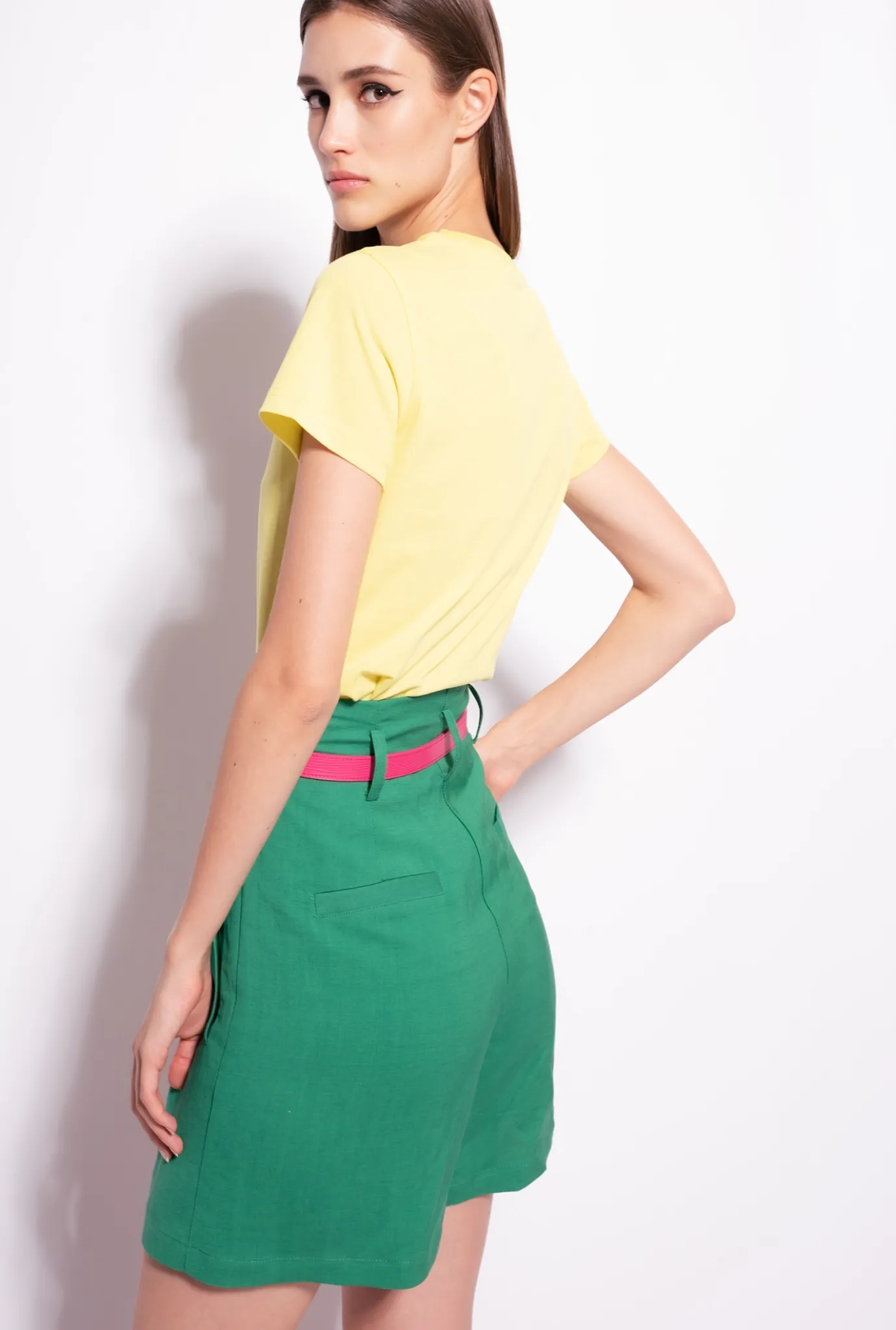 Topwear|PINKO T-Shirt A Logo Imprime Vert Olive Chaud