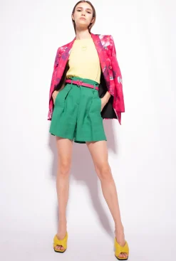 Topwear|PINKO T-Shirt A Logo Imprime Vert Olive Chaud