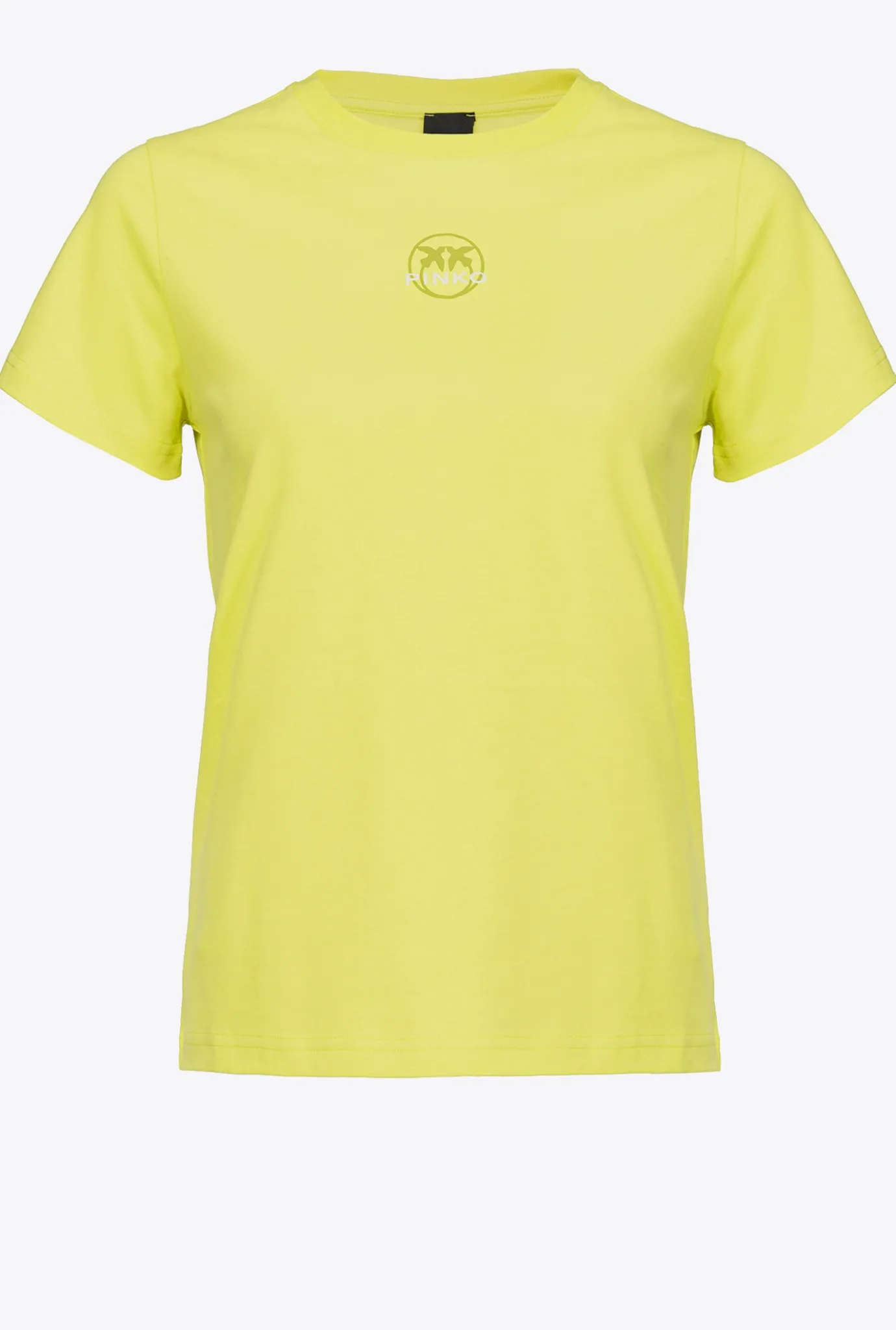 Topwear|PINKO T-Shirt A Logo Imprime Vert Olive Chaud