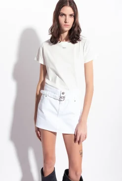 Topwear|PINKO T-Shirt A Mini Logo Blanc + Blanc