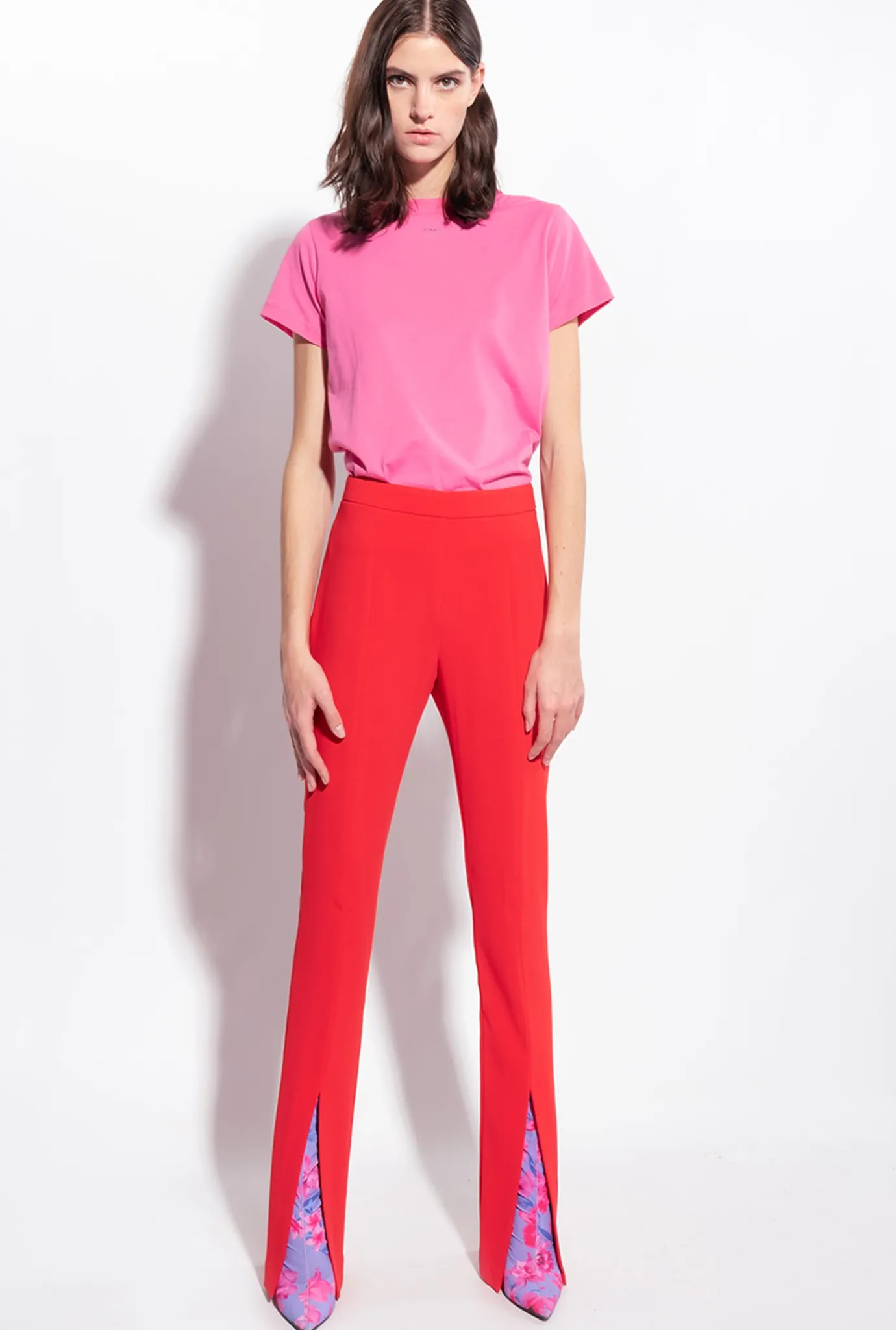 Topwear|PINKO T-Shirt A Mini Logo Rose Brulant