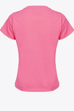 Topwear|PINKO T-Shirt A Mini Logo Rose Brulant