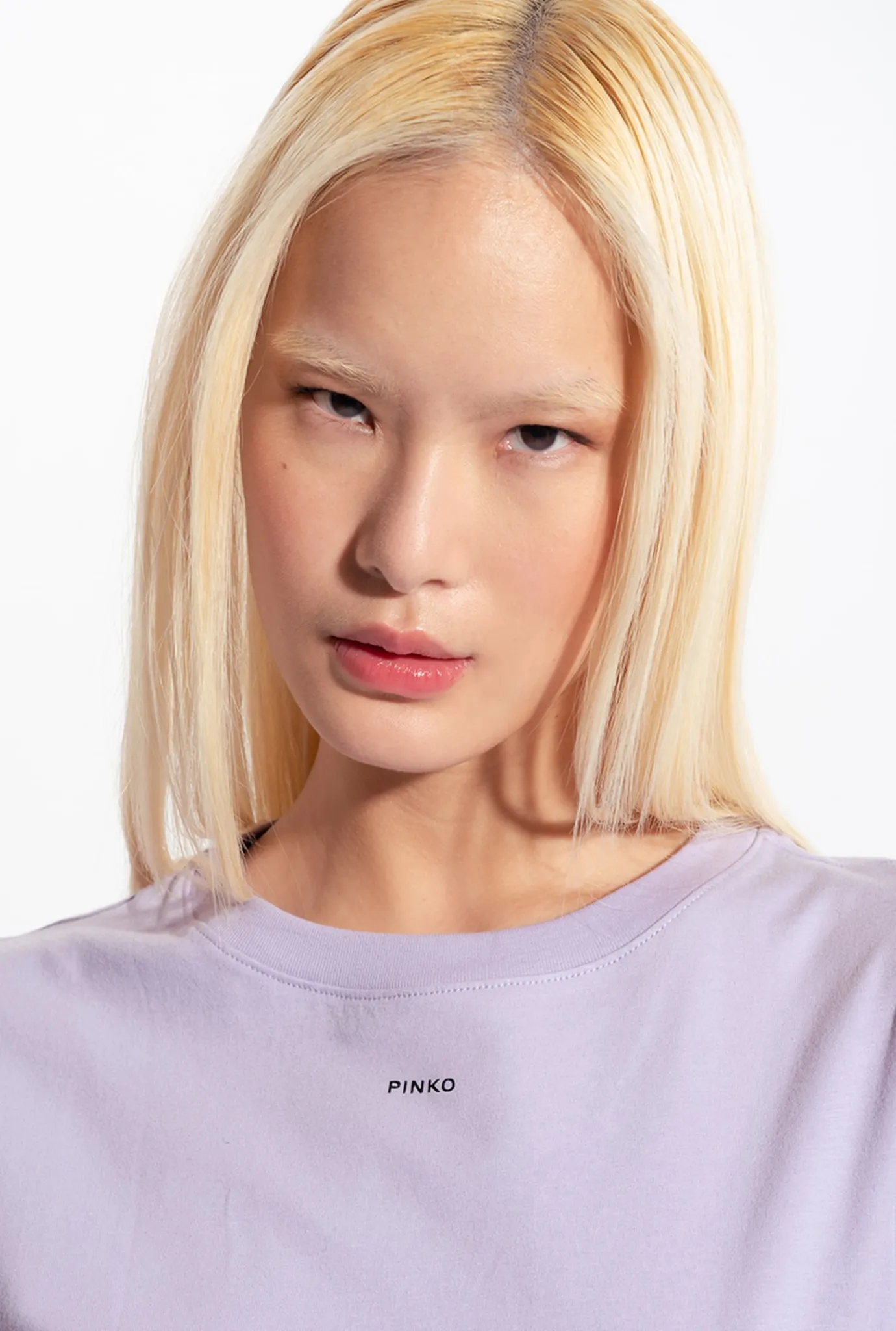 Topwear|PINKO T-Shirt A Mini Logo Lilas - Sorbet Clair