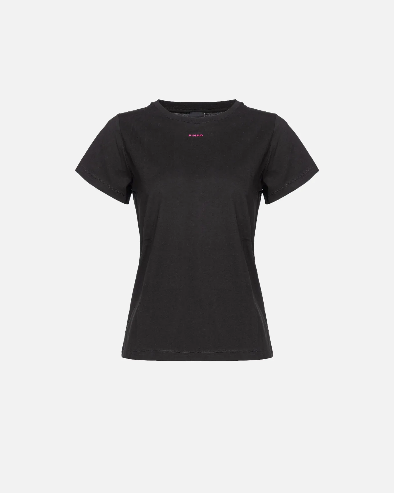 Topwear|PINKO T-Shirt A Mini Logo Noir/Fuchsia