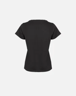 Topwear|PINKO T-Shirt A Mini Logo Noir/Fuchsia
