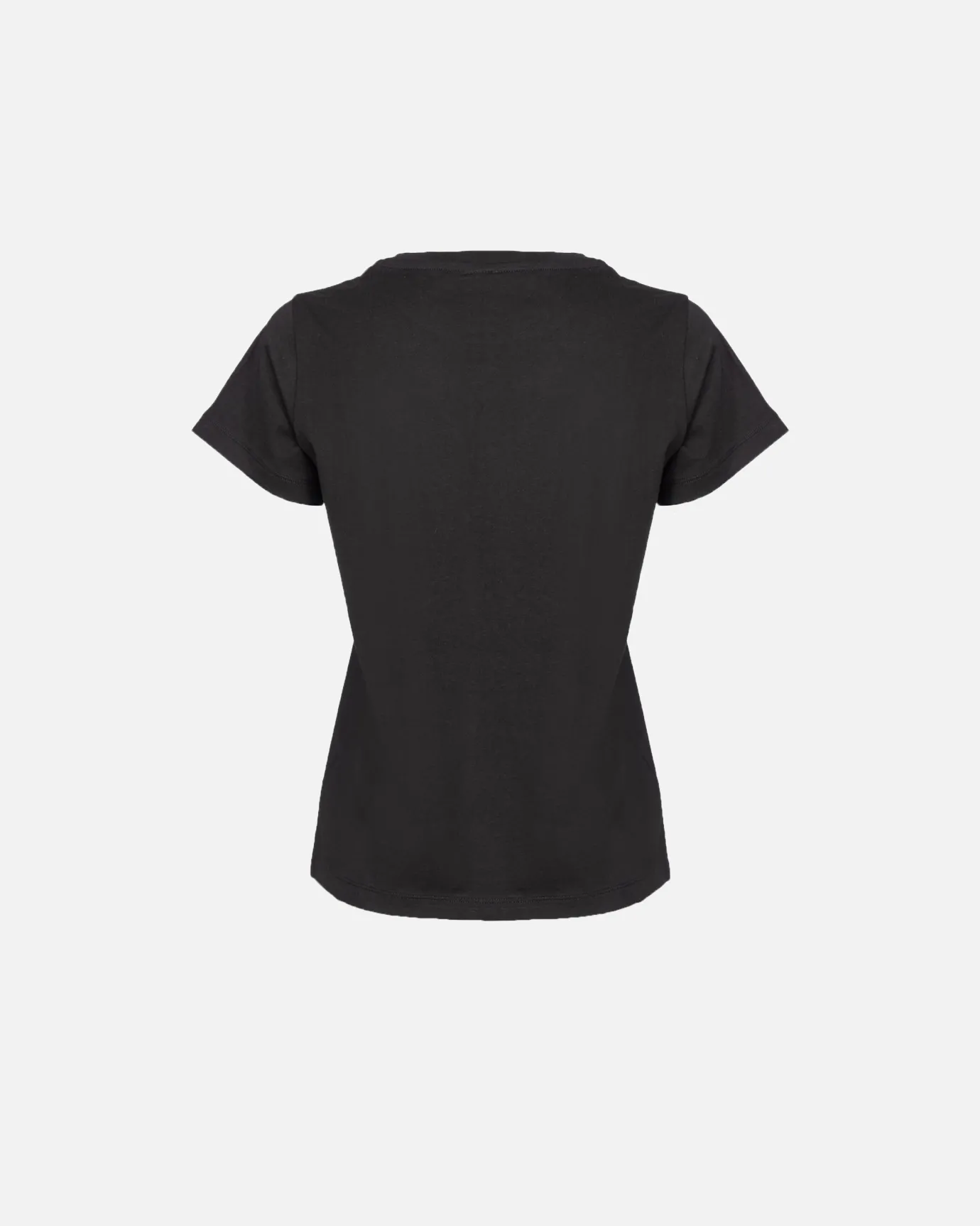 Topwear|PINKO T-Shirt A Mini Logo Noir/Fuchsia