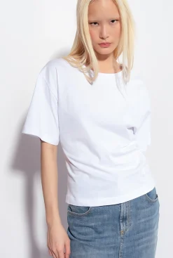Topwear|PINKO T-Shirt Avec Lacets Au Dos Blanc Brill.