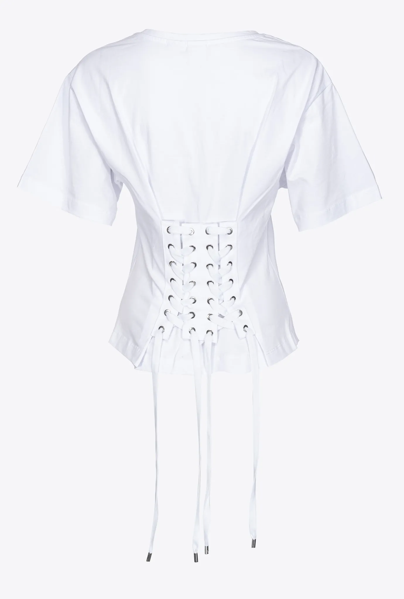 Topwear|PINKO T-Shirt Avec Lacets Au Dos Blanc Brill.