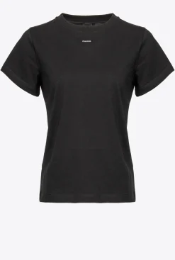 Topwear|PINKO T-Shirt Avec Petit Logo Noir Limousine
