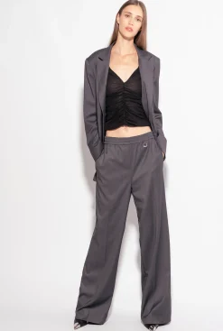 Topwear|PINKO T-Shirt En Tulle Noir Limousine