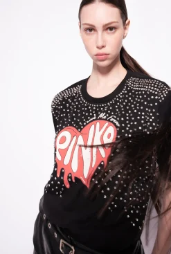 Topwear|PINKO T-Shirt Love Me Forever Noir Limousine