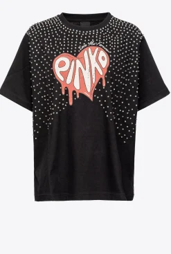 Topwear|PINKO T-Shirt Love Me Forever Noir Limousine