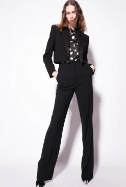 Vestes|PINKO Veste Spencer En Crepe De Polyester Noir Limousine