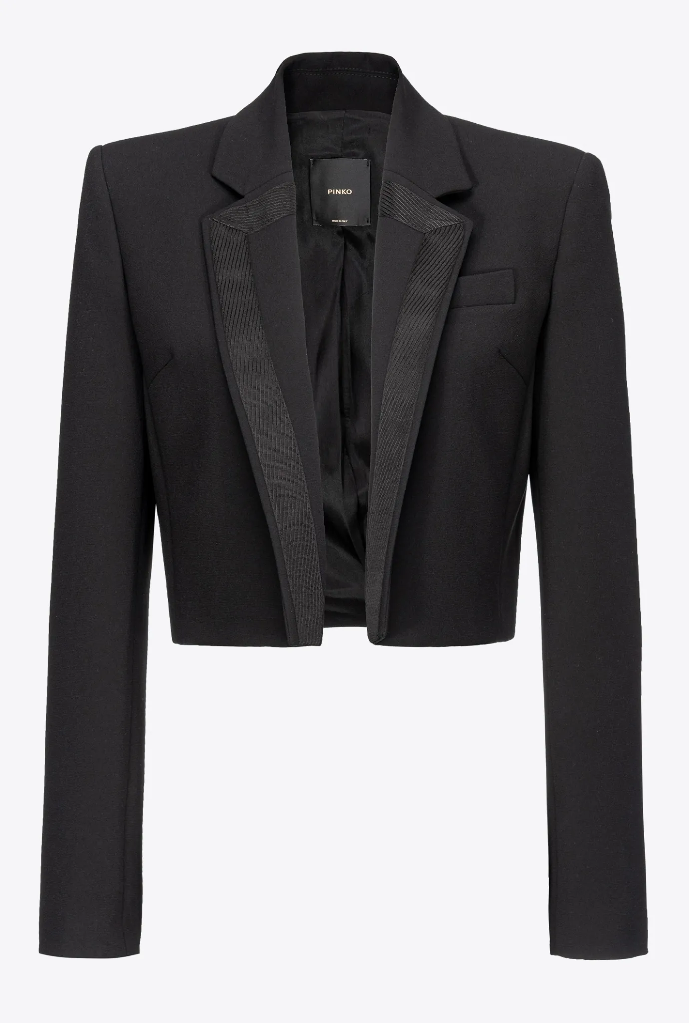 Vestes|PINKO Veste Spencer En Crepe De Polyester Noir Limousine