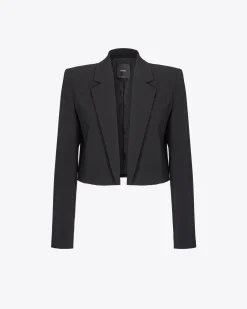 Tailleurs Et Ensembles|PINKO Veste Spencer En Crepe Stretch Noir Limousine