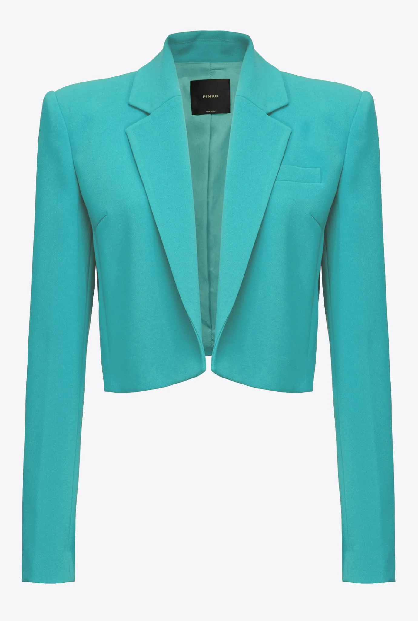 Tailleurs Et Ensembles|PINKO Veste Spencer En Crepe Stretch Bleu Ciel-Marine